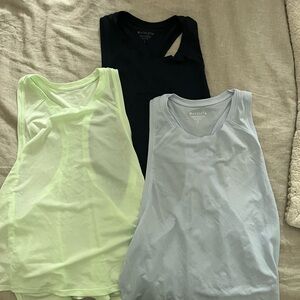 Athleta Women's Tank Top Set - Black, Light Green, Light Blue